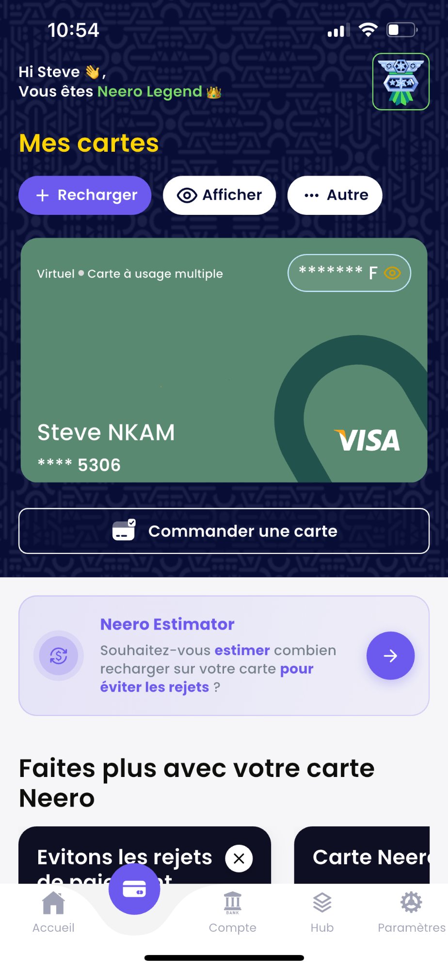Neero — My Visa cards in the app